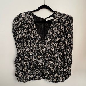 ASTR The Label Ruched Floral Blouse